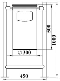 811400 Profil DKP Boyalı Ayak Çöp Kovası - Görsel 2