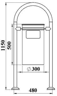 812400 DKP Boyalı Boru Ayak Çöp Kovası - Görsel 2