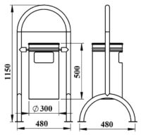 813400 Painted Dustbin - Image 2
