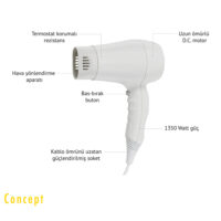 Concept Flat Wall Mounted Hotel Type Hair Dryer - Image 4