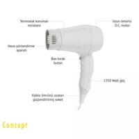 Concept Pure Wall Mounted Hotel Type Hair Dryer - Image 4