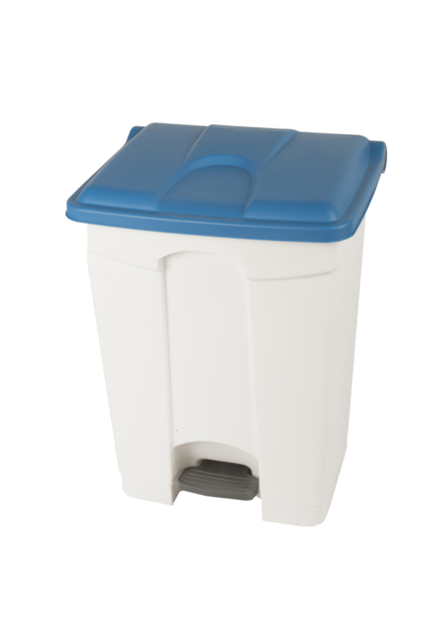 8991090 JVD Pedallı Çöp Kovası 70 L - Beyaz Gövde / Mavi Kapak