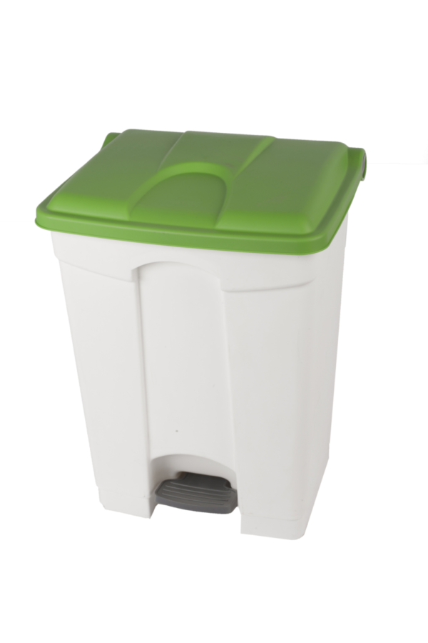 8991091 JVD Pedallı Çöp Kovası 70 L - Beyaz Gövde / Yeşil Kapak
