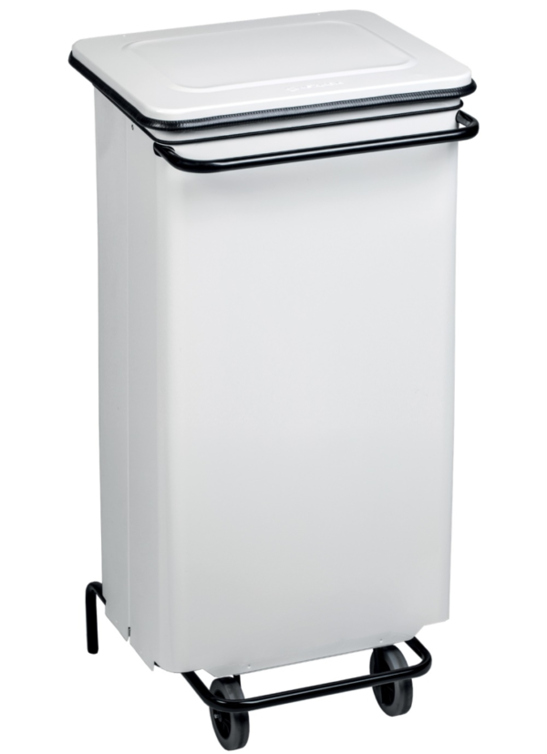 8992293-WHT JVD Tekerlekli Pedallı Çöp Kovası 110 L - Beyaz