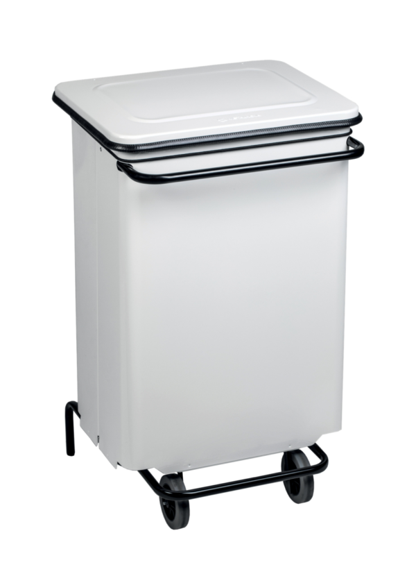 8992294-WHT JVD Tekerlekli Pedallı Çöp Kovası 70 L - Beyaz