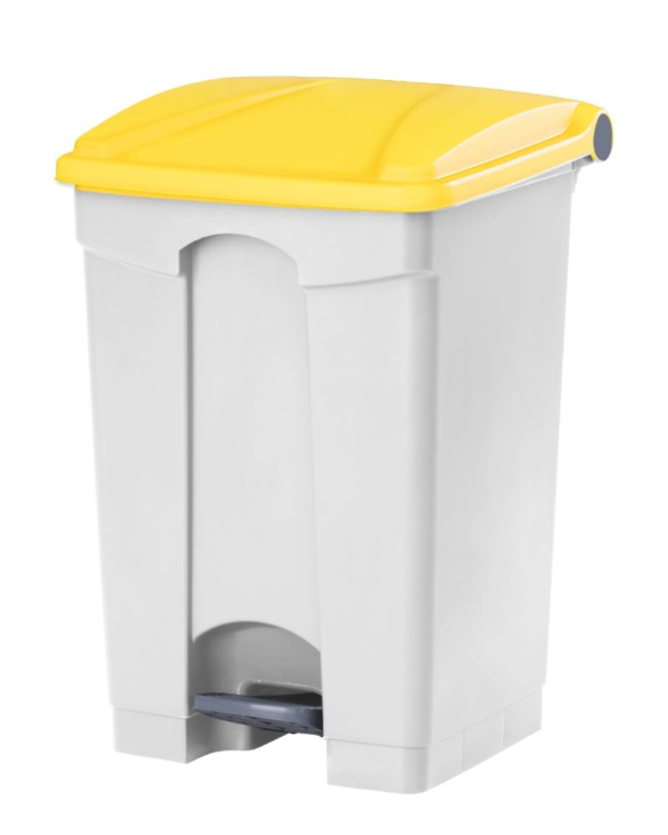 899741 JVD Pedallı Çöp Kovası 45 L - Beyaz Gövde / Sarı Kapak
