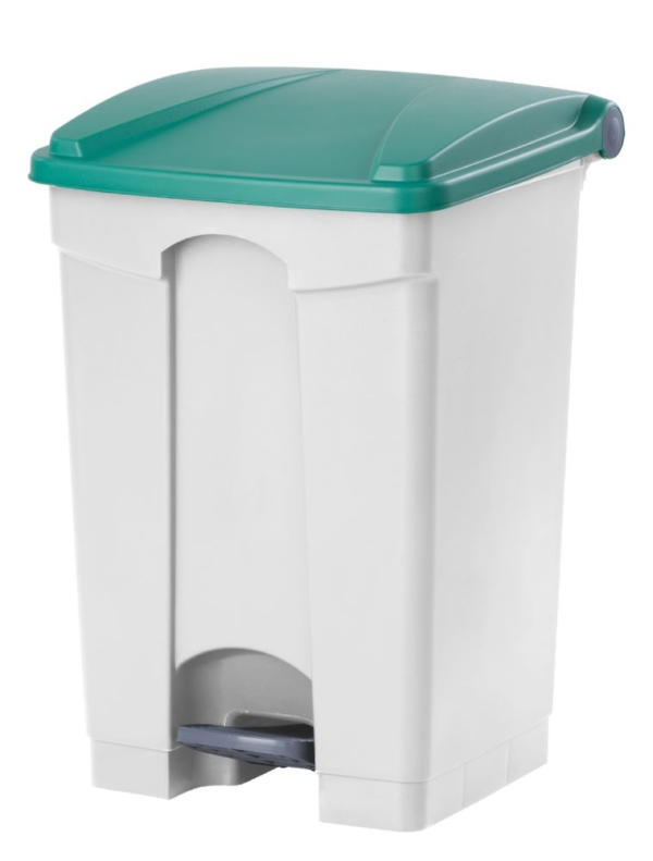 899742 JVD Pedallı Çöp Kovası 45 L - Beyaz Gövde / Yeşil Kapak