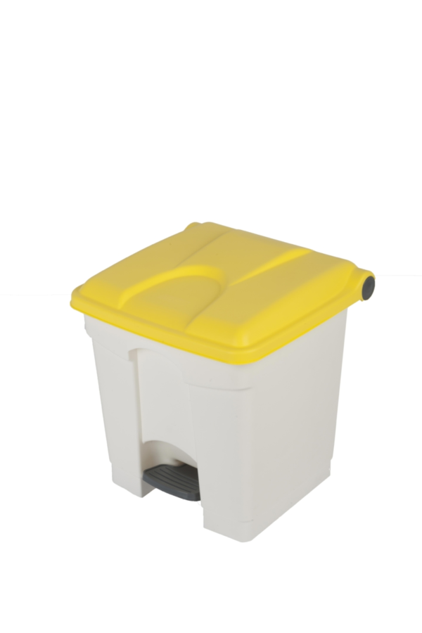 899751 JVD Pedallı Çöp Kovası 30 L - Beyaz Gövde / Sarı Kapak