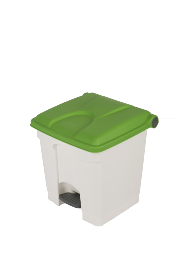 899752 JVD Pedallı Çöp Kovası 30 L - Beyaz Gövde / Yeşil Kapak