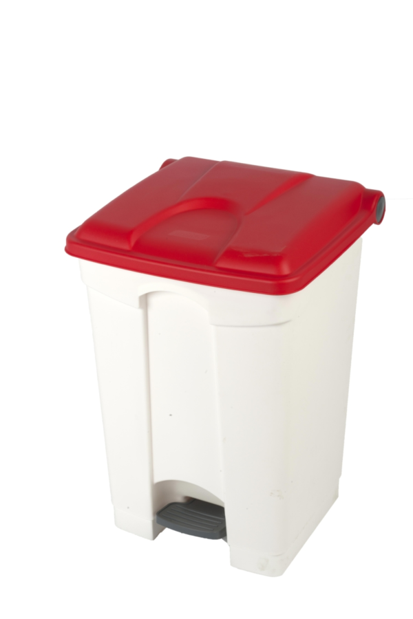 899779 JVD Pedallı Çöp Kovası 45 L - Beyaz Gövde / Kırmızı Kapak